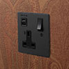 13 Amp 1 Gang Socket USB-A\C Port Beeswax, Hammered, Black Switches