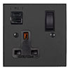 13 Amp 1 Gang Socket USB-A\C Port Beeswax, Bevelled, Black Switches