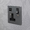 13 Amp 1 Gang Socket USB-A\C Port Polished, Hammered, Black Switches
