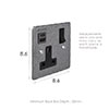 13 Amp 1 Gang Socket USB-A\C Port Polished, Hammered, Black Switches
