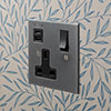 13Amp 1 Gang Socket USB-A\C Polished, Bevelled, Black Switches