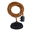 2 Gang Braided 2m Extension Lead in Bronze
