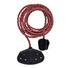 2 Gang Braided 2m Extension Lead in Dusky Pink