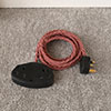 2 Gang Braided 2m Extension Lead in Dusky Pink