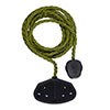 2 Gang Braided 2m Extension Lead in Olive Green