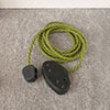 2 Gang Braided 2m Extension Lead in Olive Green