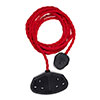 2 Gang Braided 2m Extension Lead in Poppy Red