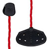 2 Gang Braided 2m Extension Lead in Poppy Red