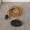 2 Gang Braided 3m Extension Lead in Bronze
