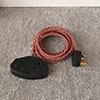 2 Gang Braided 3m Extension Lead in Dusky Pink