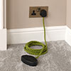 2 Gang Braided 3m Extension Lead in Olive Green