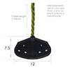 2 Gang Braided 3m Extension Lead in Olive Green