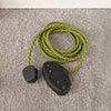 2 Gang Braided 3m Extension Lead in Olive Green