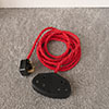 2 Gang Braided 3m Extension Lead in Poppy Red