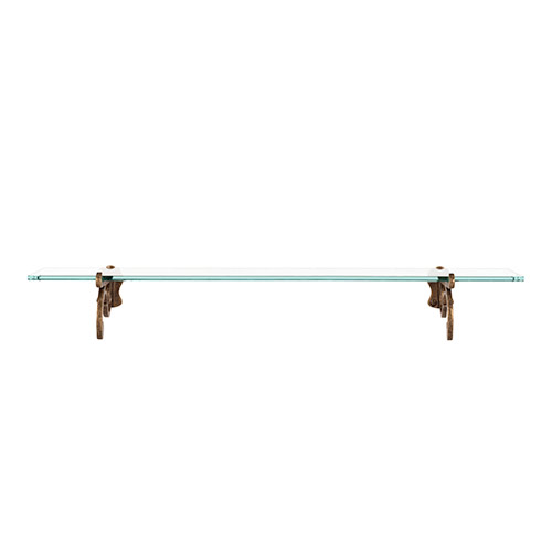 Large Stratford Shelf in Lacquered Antiqued Brass
