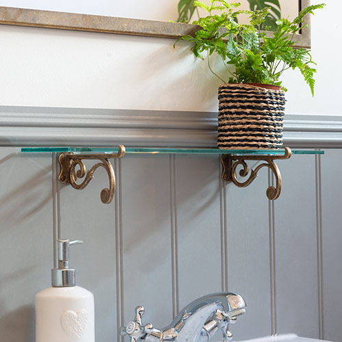 Small Stratford Shelf in Lacquered Antiqued Brass