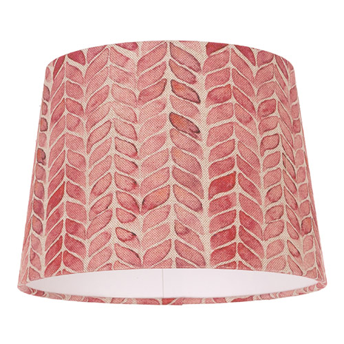 20cm Pendant Medium French Drum Shade in Red Watercolour Leaf