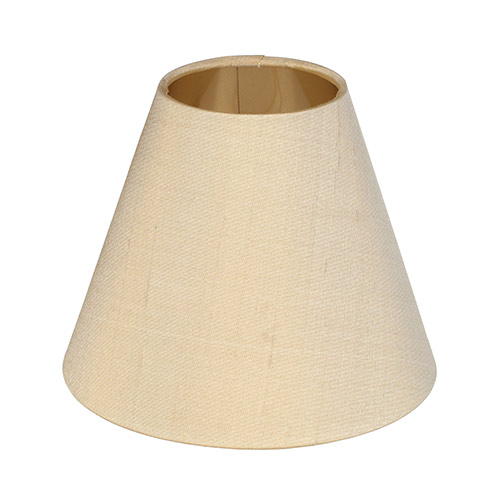 Candle Shade in Buttermilk Silk with Gold Lining