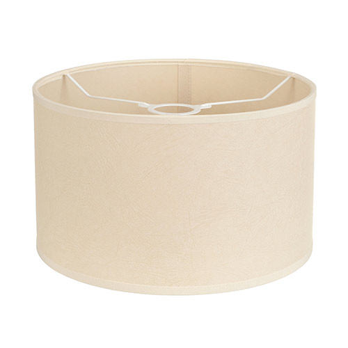 20cm Wide Cylinder Shade in Parchment with CreamTrim