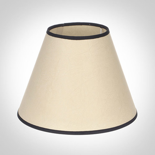 25cm Empire Shade in Parchment with Black Trim