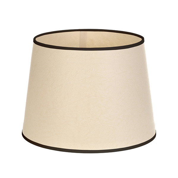 20cm Medium French Drum Shade in Parchment withBlack Trim