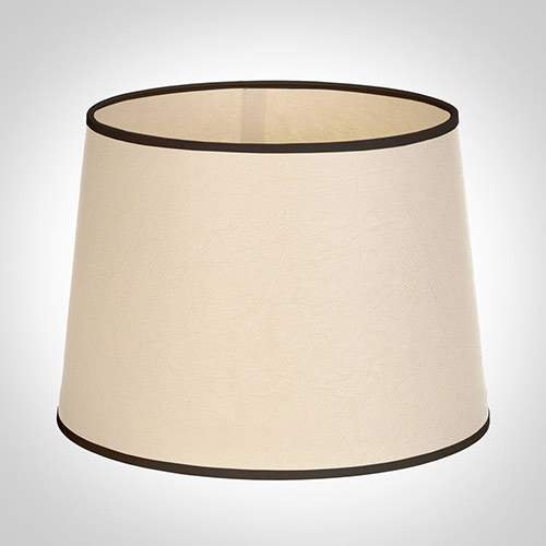 30cm Medium French Drum Shade in Parchment withBlack Trim
