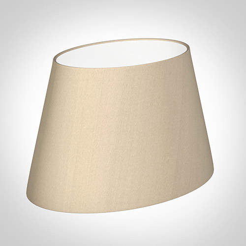 30cm Sloped Oval Shade in Royal Oyster Silk (with Shade Ring)