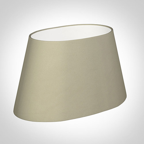 40cm Sloped Oval Shade in Pale Smoke Satin