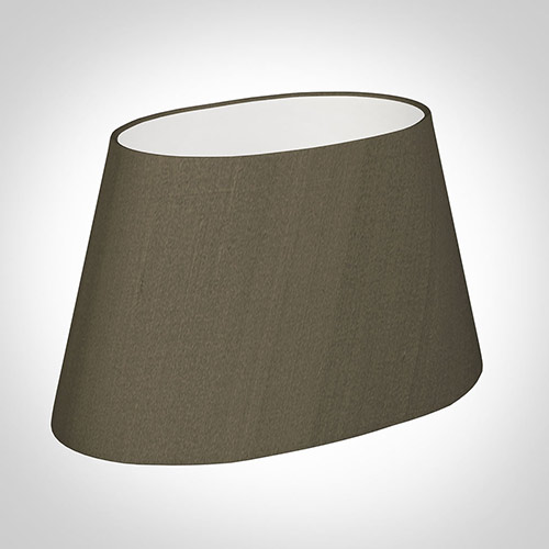 40cm Sloped Oval Shade in Bronze Brown Silk