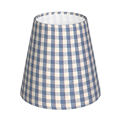 Tapered Candle Shade in Blue Longford Gingham