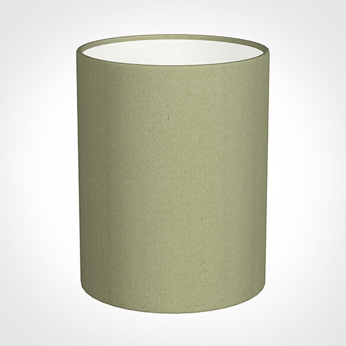16cm Medium Cylinder Shade in Pale Green Faux Silk