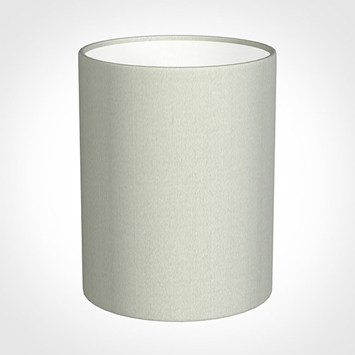 16cm Medium Cylinder Shade in Soft Grey Faux Silk