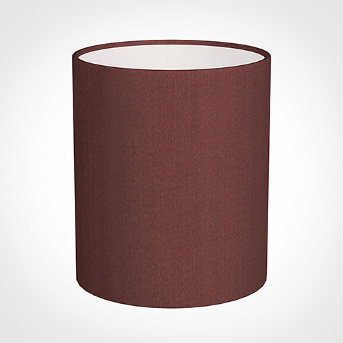 20cm Medium Cylinder Shade in Old Red Faux Silk
