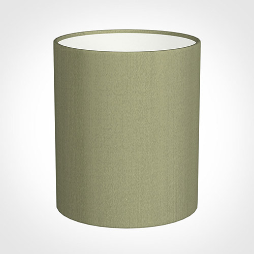 20cm Medium Cylinder Shade in Pale Green Faux Silk