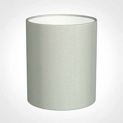 20cm Medium Cylinder Shade in Soft Grey Faux Silk