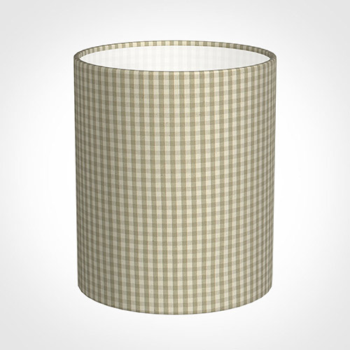 20cm Medium Cylinder Shade in Natural Longford Gingham