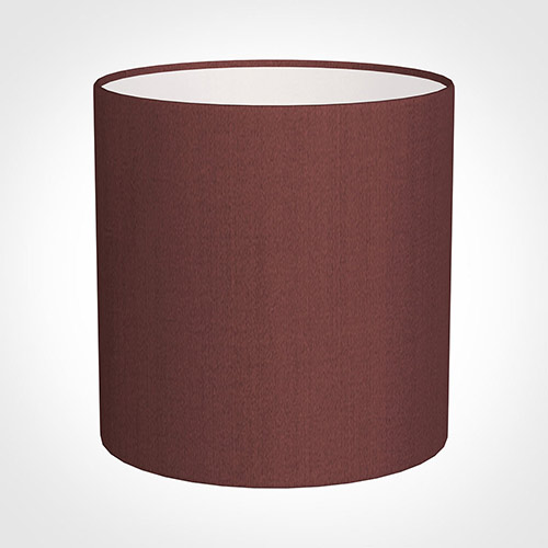 25cm Medium Cylinder Shade in Old Red Faux Silk