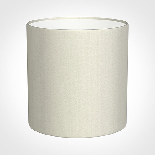 25cm Medium Cylinder Shade in Pearl Faux Silk