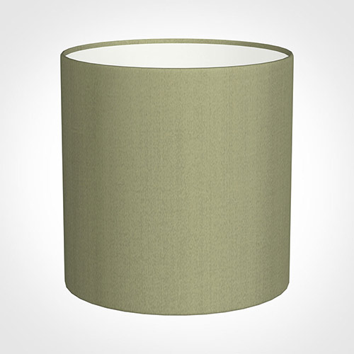 25cm Medium Cylinder Shade in Pale Green Faux Silk
