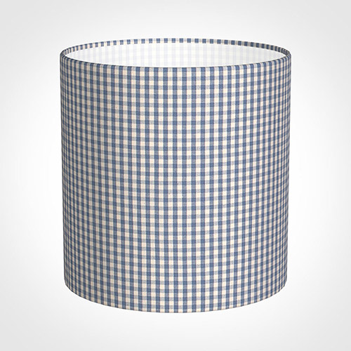25cm Medium Cylinder Shade in Blue Longford Gingham
