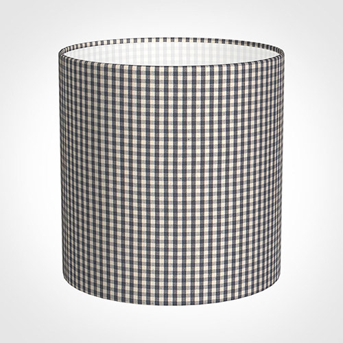 25cm Medium Cylinder Shade in Grey Longford Gingham