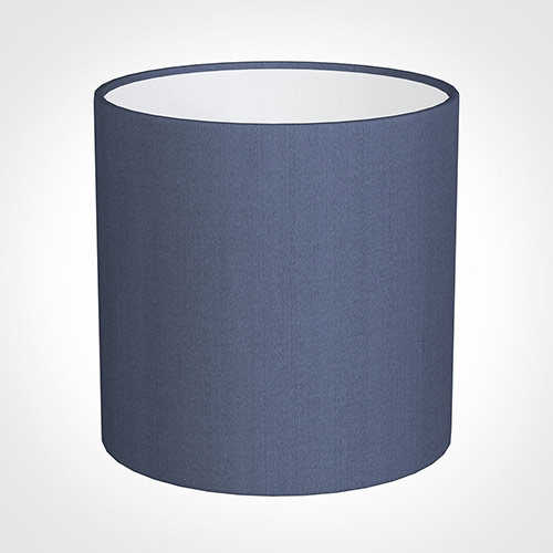 30cm Medium Cylinder Shade in Blue Faux Silk