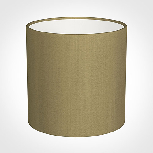 30cm Medium Cylinder Shade in Dull Gold Faux Silk