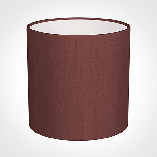 30cm Medium Cylinder Shade in Old Red Faux Silk