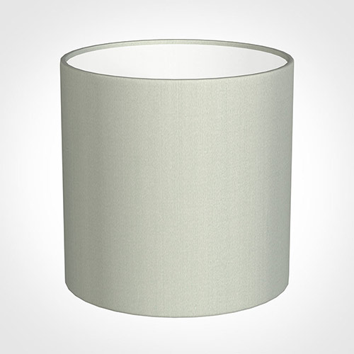 30cm Medium Cylinder Shade in Soft Grey Faux Silk