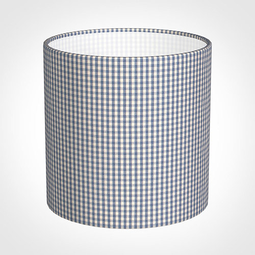 30cm Medium Cylinder Shade in Blue Longford Gingham