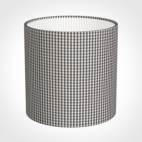 30cm Medium Cylinder Shade in Grey Longford Gingham