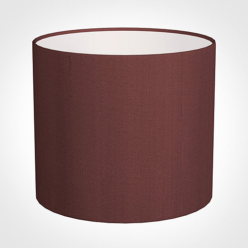 35cm Medium Cylinder Shade in Old Red Faux Silk