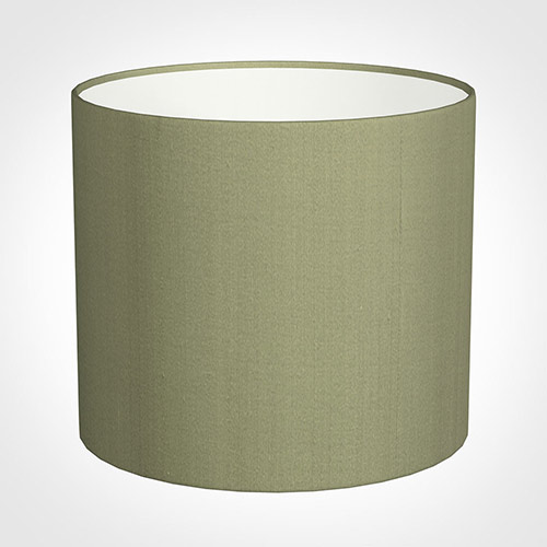35cm Medium Cylinder Shade in Pale Green Faux Silk