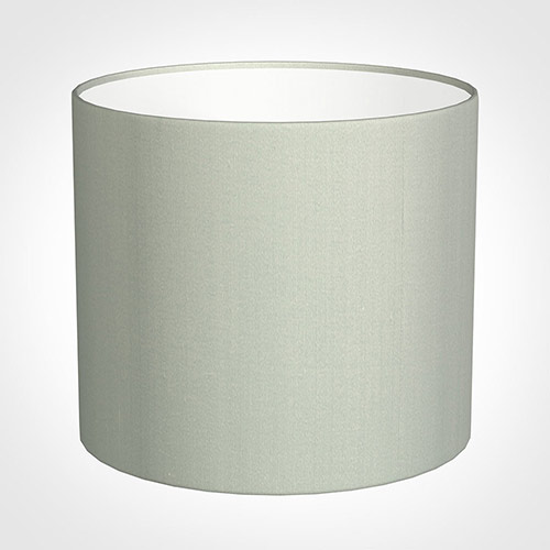 35cm Medium Cylinder Shade in Soft Grey Faux Silk